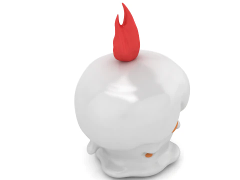 Cute Flame-Head Cartoon Ghost 3D Printable Model Stylized Fantasy Character STL Mini Collectible 3D Print Model