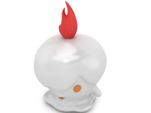 Cute Flame-Head Cartoon Ghost 3D Printable Model Stylized Fantasy Character STL Mini Collectible 3D Print Model