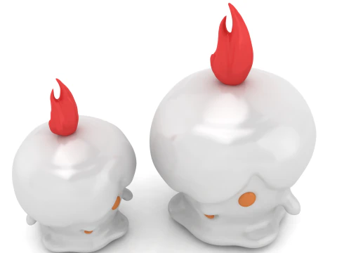 Cute Flame-Head Cartoon Ghost 3D Printable Model Stylized Fantasy Character STL Mini Collectible 3D Print Model