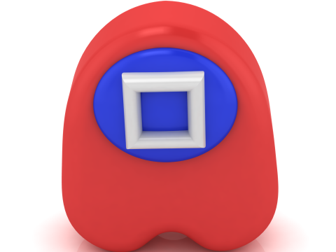 Game-Style Crewmate Character with Square Badge 3D Printable Model Cartoon Figure STL Mini Colle 3D Print Model