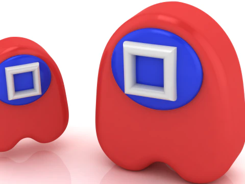 Game-Style Crewmate Character with Square Badge 3D Printable Model Cartoon Figure STL Mini Colle 3D Print Model