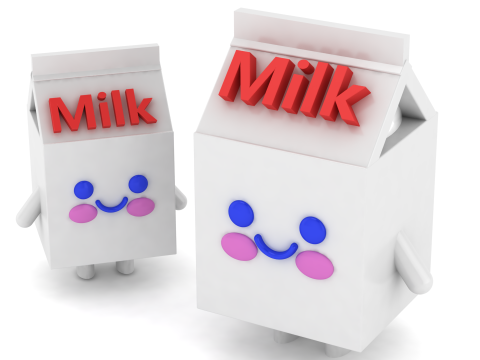 Cute Milk Carton Charact Smiling Cartoon Figurine STL Desk Decor Toy 3D Print Model