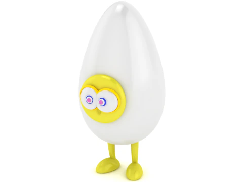 Personagem de ovo fofo modelo 3D para impress&atilde;o modelo de desenho animado estatueta de ovo STL brinquedo de decora&ccedil;&atilde;o de mesa Modelo de Impressão 3D