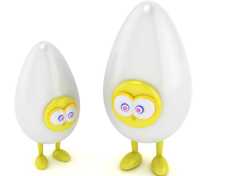 Personagem de ovo fofo modelo 3D para impress&atilde;o modelo de desenho animado estatueta de ovo STL brinquedo de decora&ccedil;&atilde;o de mesa Modelo de Impressão 3D