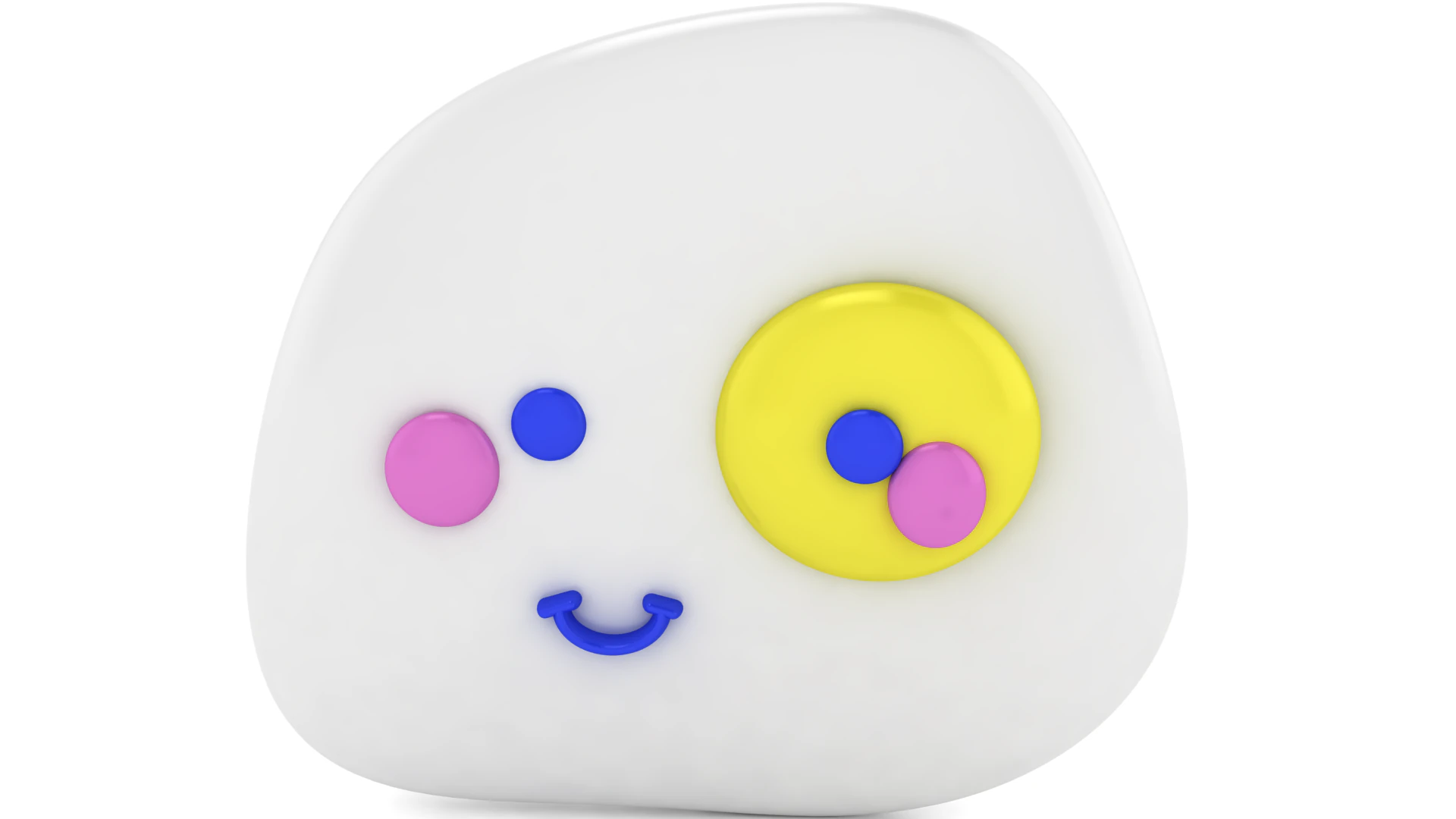 Cute Blob Character Face 3D Printable Model Kawaii Cartoon Figurine STL Desk Decor Toy 3D Print Model .c4d .max .obj .3ds .fbx .stl .blend 