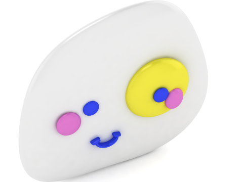 Cute Blob Character Face 3D Printable Model Kawaii Cartoon Figurine STL Desk Decor Toy 3D Print Model