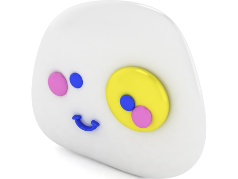 Cute Blob Character Face 3D Printable Model Kawaii Cartoon Figurine STL Desk Decor Toy 3D Print Model