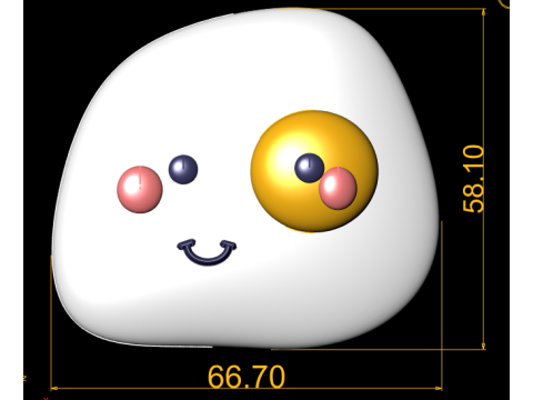 Cute Blob Character Face 3D Printable Model Kawaii Cartoon Figurine STL Desk Decor Toy 3D Print Model