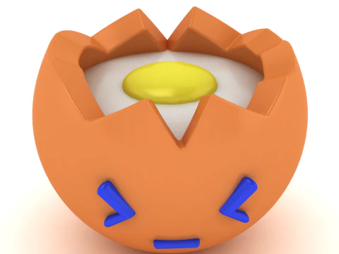 可爱的赤壁脸头风格卡通人物头 3D 可打印玩具人物 3D 打印模型