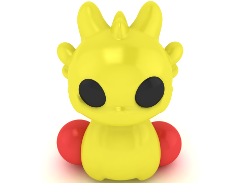 Cute Baby Dragon Cartoon 3D Mode Stylized Fantasy Creature for 3D Printing 3D Print Model