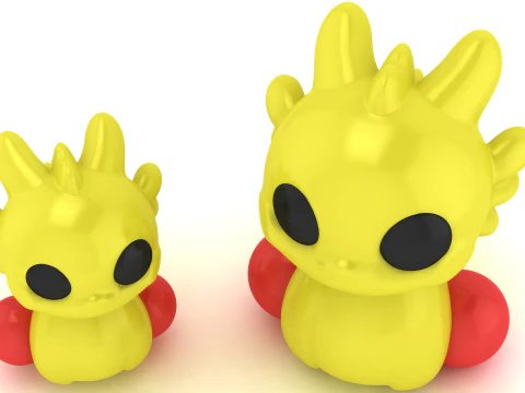 Cute Baby Dragon Cartoon 3D Mode Stylized Fantasy Creature for 3D Printing 3D Print Model