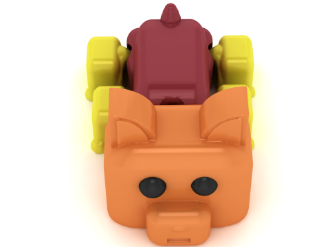 Stylized Geometric Dog Character Cute Cartoon Animal STL 3D Print Model