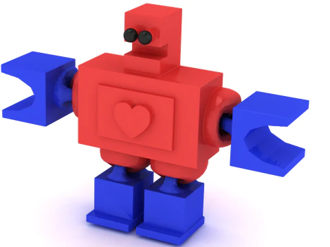 Cute Geometric Robot Pendant Heart Chest Design 3D Printable STL 3D Print Model