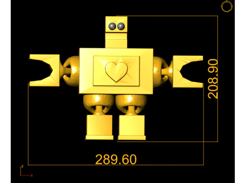 Cute Geometric Robot Pendant Heart Chest Design 3D Printable STL 3D Print Model