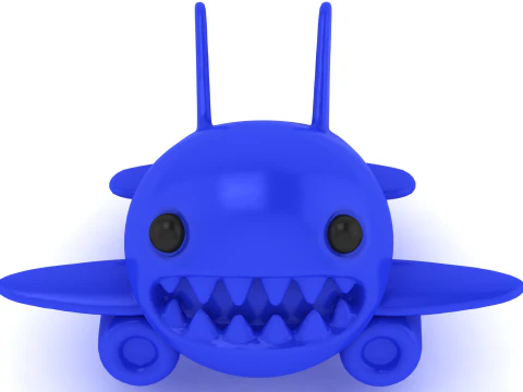 可怕的卡通怪物头风格化生物吊坠玩具 3D 可打印 3D 打印模型