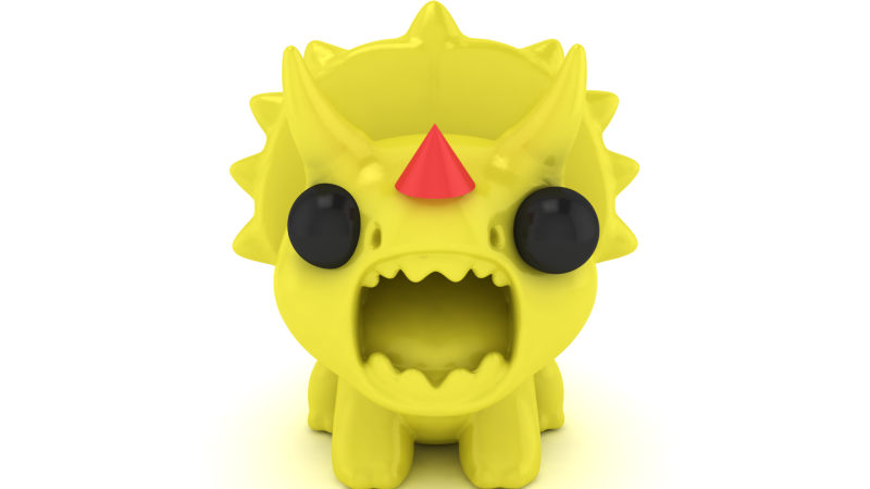 Cute Spiky Horn Monster Fantasy Creature Toy Collectible STL File 3D Print Model .c4d .max .obj .3ds .fbx .stl .blend