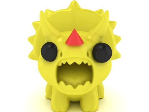 Schattig stekelige hoorn Monster Fantasy schepsel Toy Collectible STL-bestand 3D printmodel