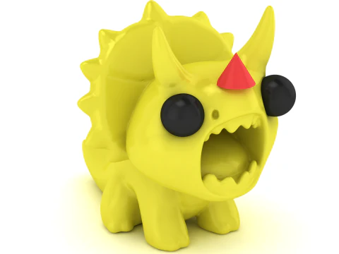 Cute Spiky Horn Monster Fantasy Creature Toy Collectible STL File 3D Print Model