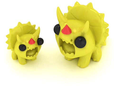 Cute Spiky Horn Monster Fantasy Creature Toy Collectible STL File 3D Print Model