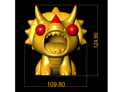 Cute Spiky Horn Monster Fantasy Creature Toy Collectible STL File 3D Print Model