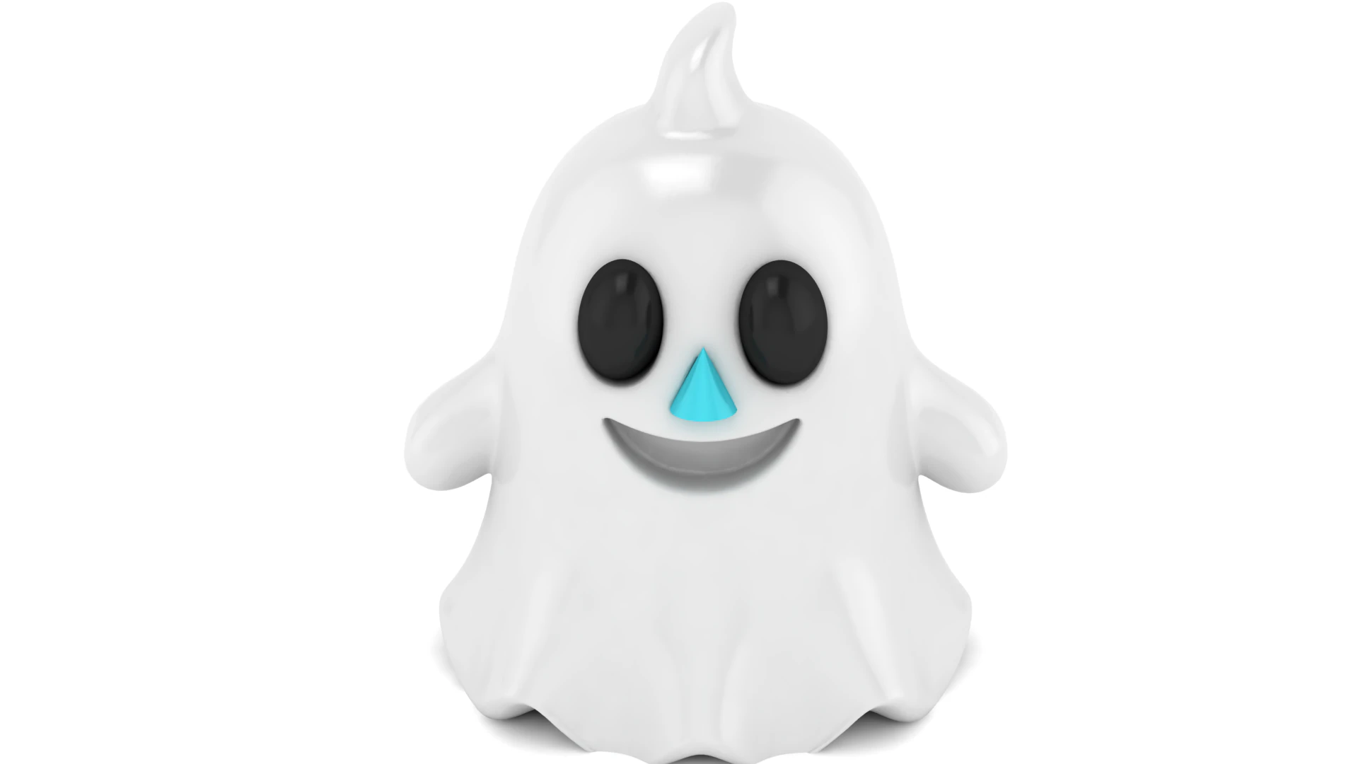 Cute Cartoon Ghost Smiling Halloween Character 3D Printable STL 3D Print Model .c4d .max .obj .3ds .fbx .stl .blend 