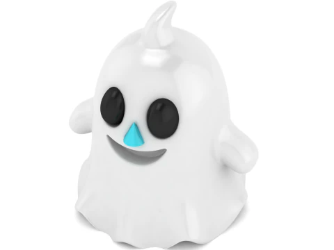 Cute Cartoon Ghost Smiling Halloween Character 3D Printable STL 3D Print Model
