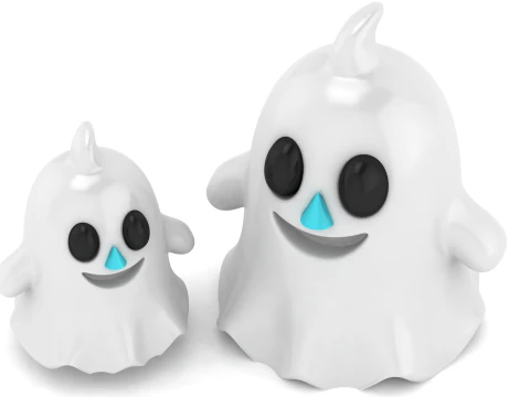 Cute Cartoon Ghost Smiling Halloween Character 3D Printable STL 3D Print Model
