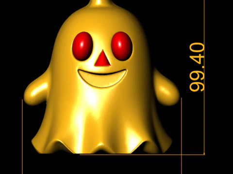 Cute Cartoon Ghost Smiling Halloween Character 3D Printable STL 3D Print Model