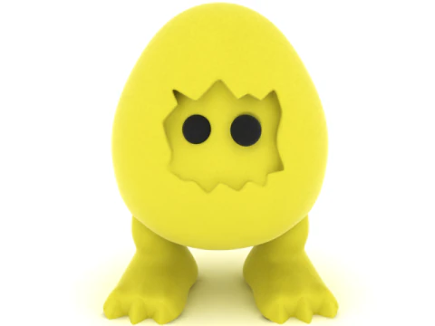 Sevimli Yumurta Canavarı Stilize Fantezi Yaratık Heykelcik Yazdırılabilir STL Dosyası 3D Baskı Modeli