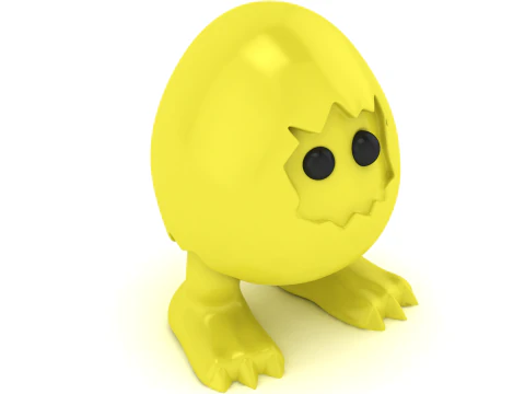 Cute Egg Monster Stylized Fantasy Creature Figurine Printable STL Fil 3D Print Model