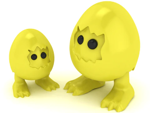 Cute Egg Monster Stylized Fantasy Creature Figurine Printable STL Fil 3D Print Model