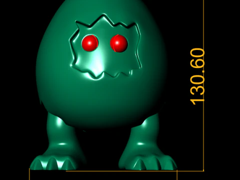 Cute Egg Monster Stylized Fantasy Creature Figurine Printable STL Fil 3D Print Model