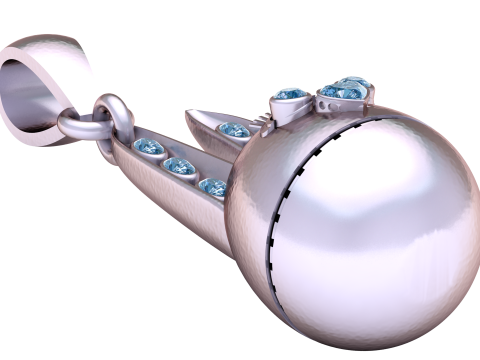 Cute Bunny Rabbit Pendant with Pink Gemstones 3D Printable Jewelry Model Gold Cartoon Animal Cha 3D Model