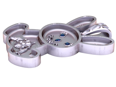 Luxury Bunny Pendant with Purple Gemstones Ornamental Rabbit Jewelry 3D Printable Gold Charm STL 3D Model