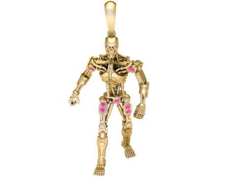 未来机器人骨架吊坠 3D 可打印机械 Android 珠宝模型 3D 模型