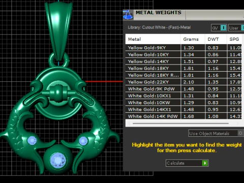 Pingente de peixe dourado com detalhes em rubi Modelo de Impressão 3D