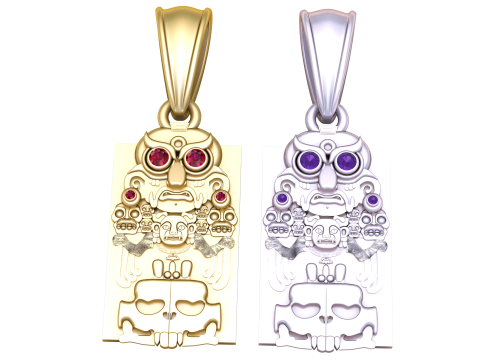 Maya-maskerhanger met robijnoog 3D printmodel