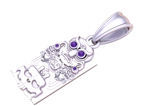 Maya-maskerhanger met robijnoog 3D printmodel