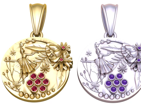 Pingente de bailarina com detalhes em flor de rubi Modelo de Impressão 3D