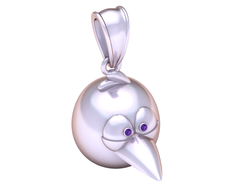 Colgante P&aacute;jaro Juguet&oacute;n con Ojos de Rub&iacute; Modelo de impresión 3D