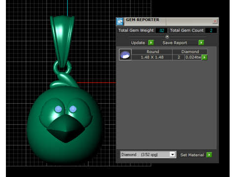 Colgante P&aacute;jaro Juguet&oacute;n con Ojos de Rub&iacute; Modelo de impresión 3D