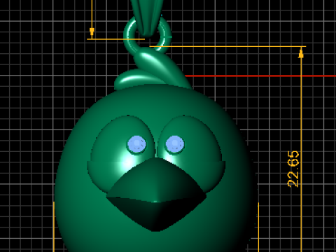 Colgante P&aacute;jaro Juguet&oacute;n con Ojos de Rub&iacute; Modelo de impresión 3D