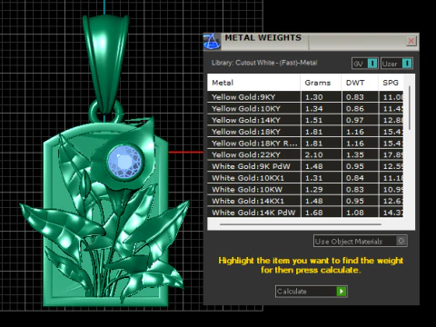 Liontin Calla Lily dengan Aksen Ruby Model Cetak 3D