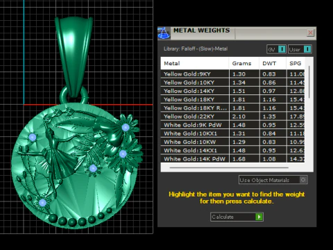 Ballet Dancer Pendant with Ruby and Floral Accents 3D Print Model