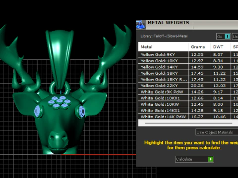 Golden Deer Pendant with Ruby Accents 3D Print Model