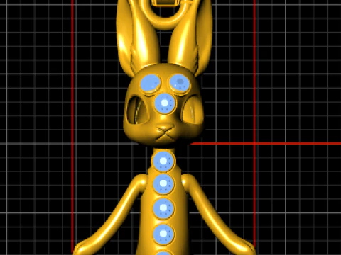 Gem Spine Bunny Doll Pendant 3D Print Model