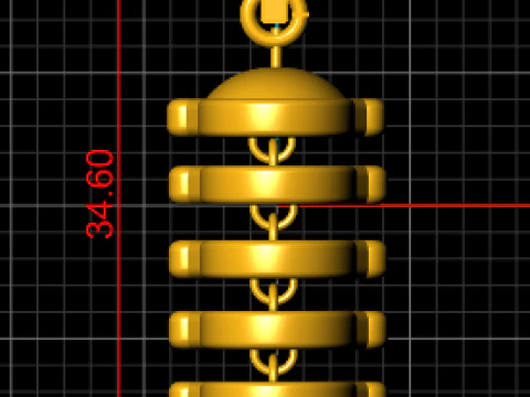 Ruby Spine Skull Totem Pendant 3D Print Model