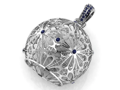 Celestial Filigree Orb Locket Pendant 3D Print Model
