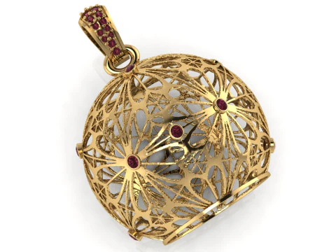 Celestial Filigree Orb Locket Pendant 3D Print Model