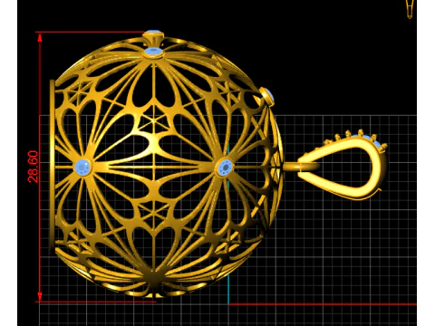 Celestial Filigree Orb Locket Pendant 3D Print Model